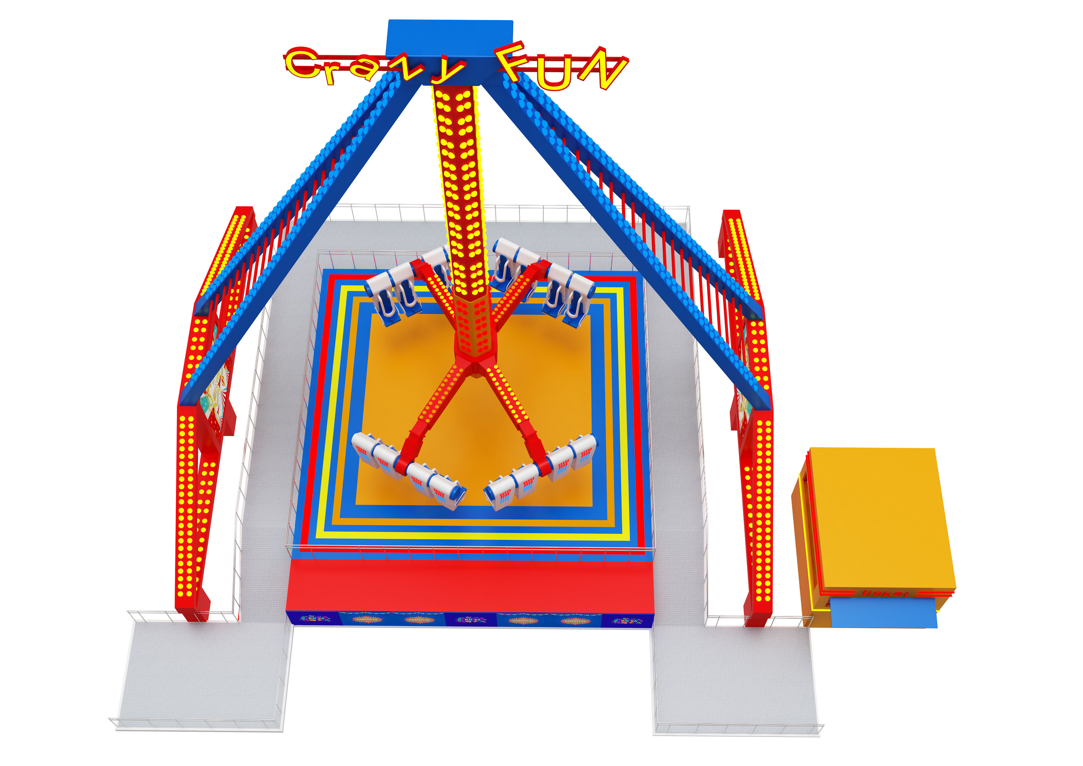 Funfair Crazy Vertical Rider 3D model_5