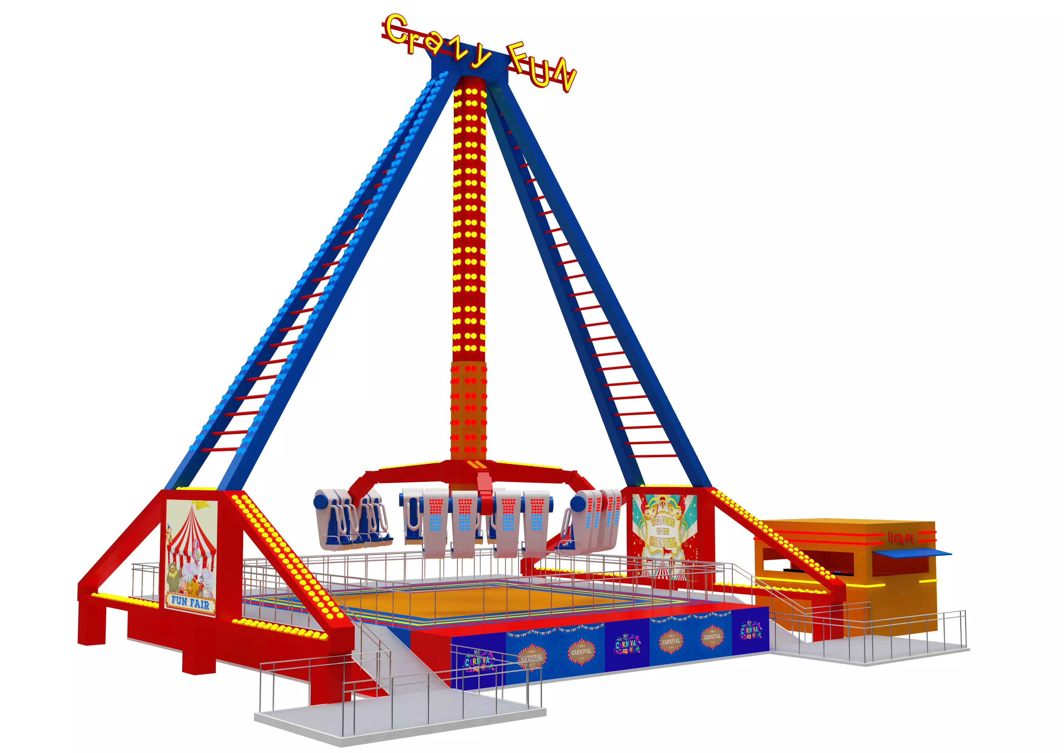 Funfair Crazy Vertical Rider 3D model_0