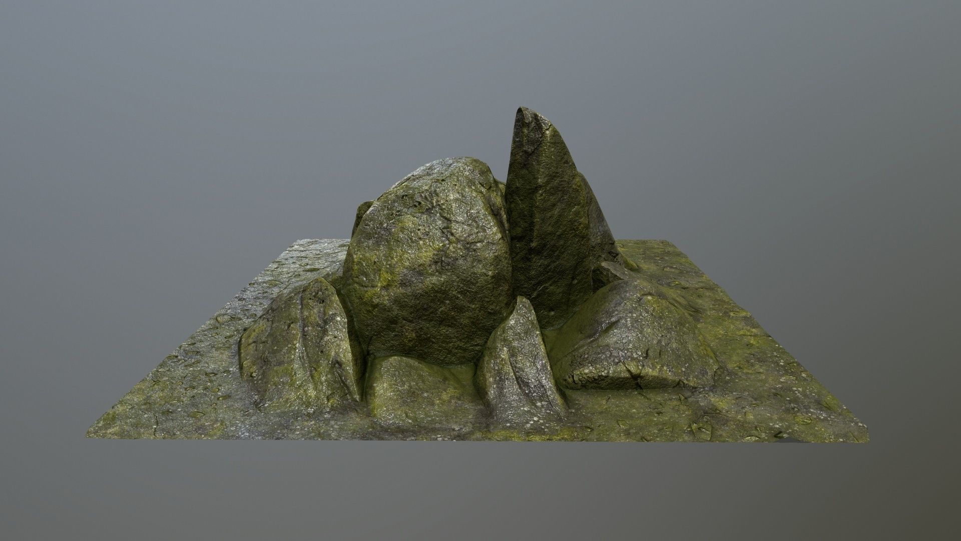 rocks mountain with grass on top Low-poly 3D model_7