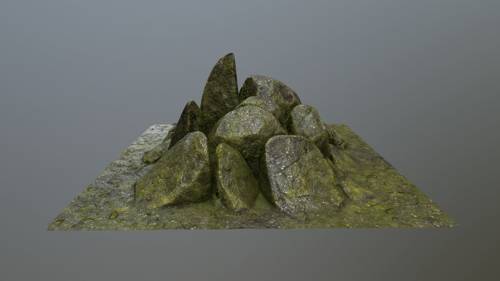 rocks mountain with grass on top Low-poly 3D model_3