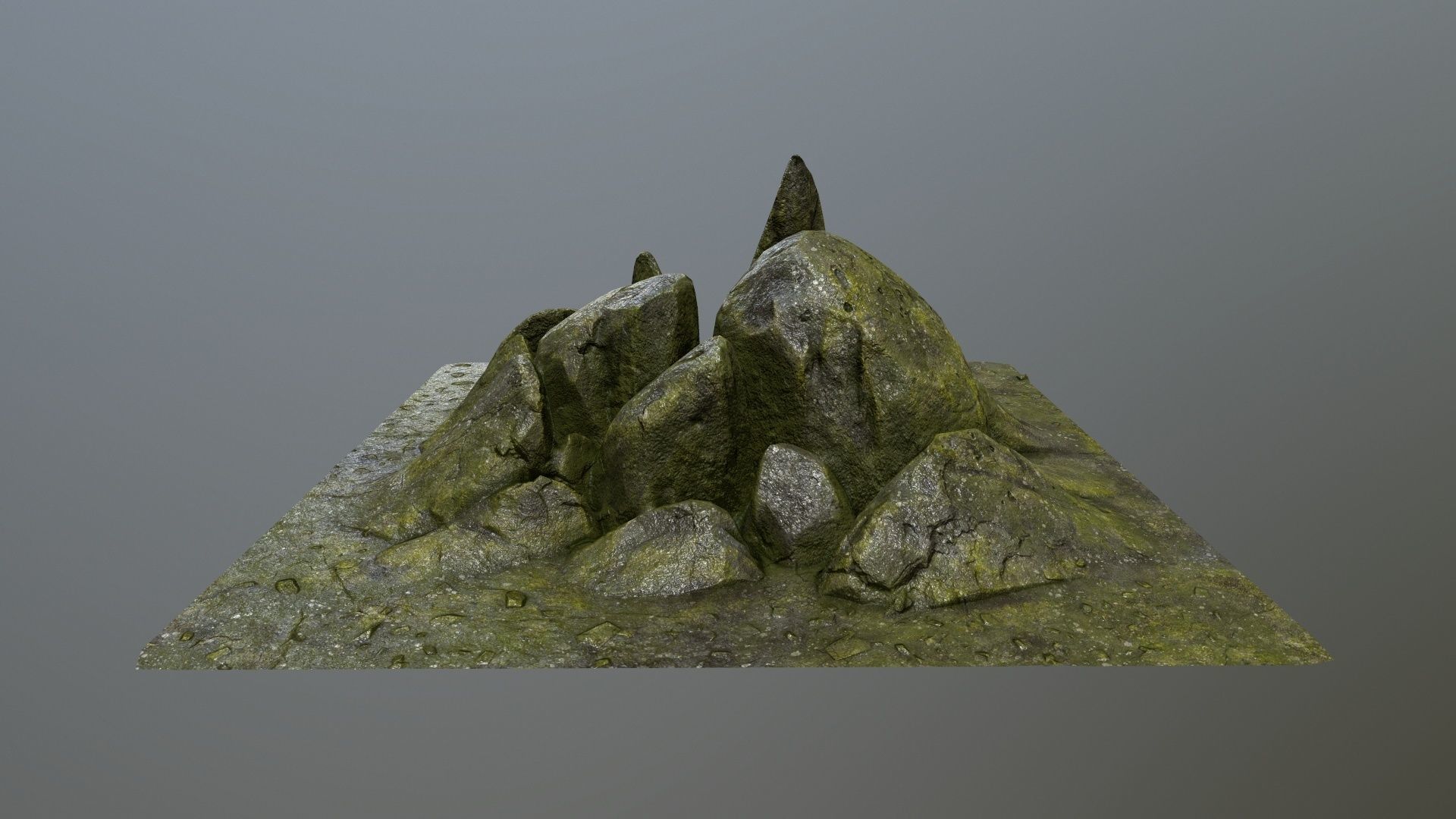 rocks mountain with grass on top Low-poly 3D model_9