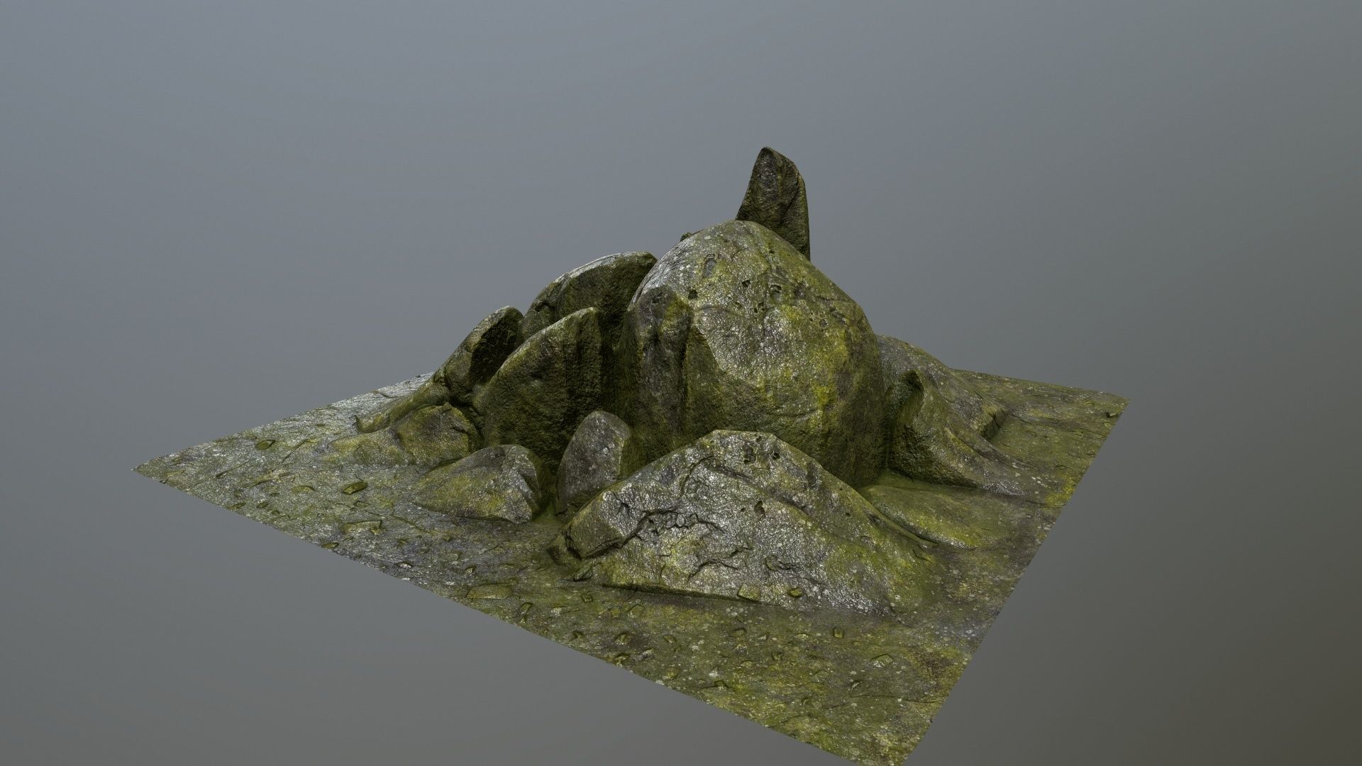rocks mountain with grass on top Low-poly 3D model_8