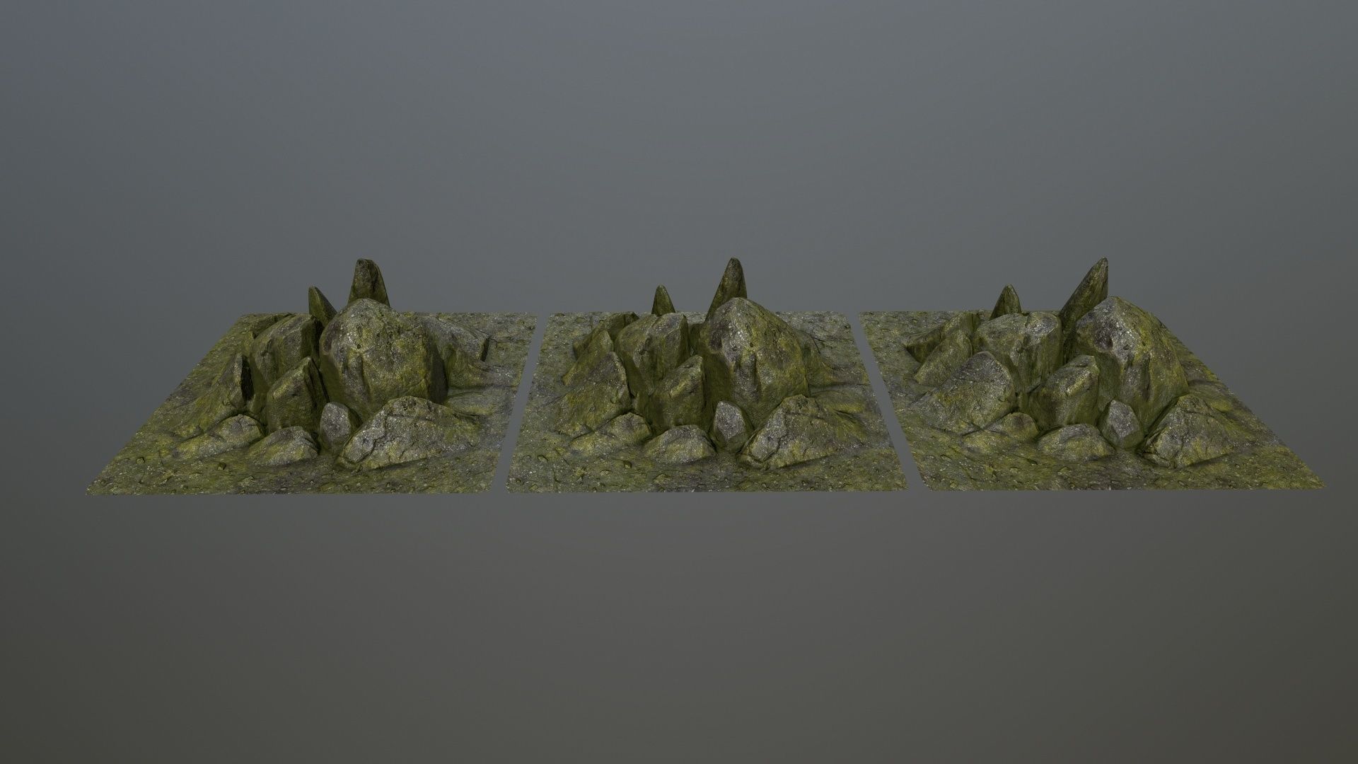 rocks mountain with grass on top Low-poly 3D model_10