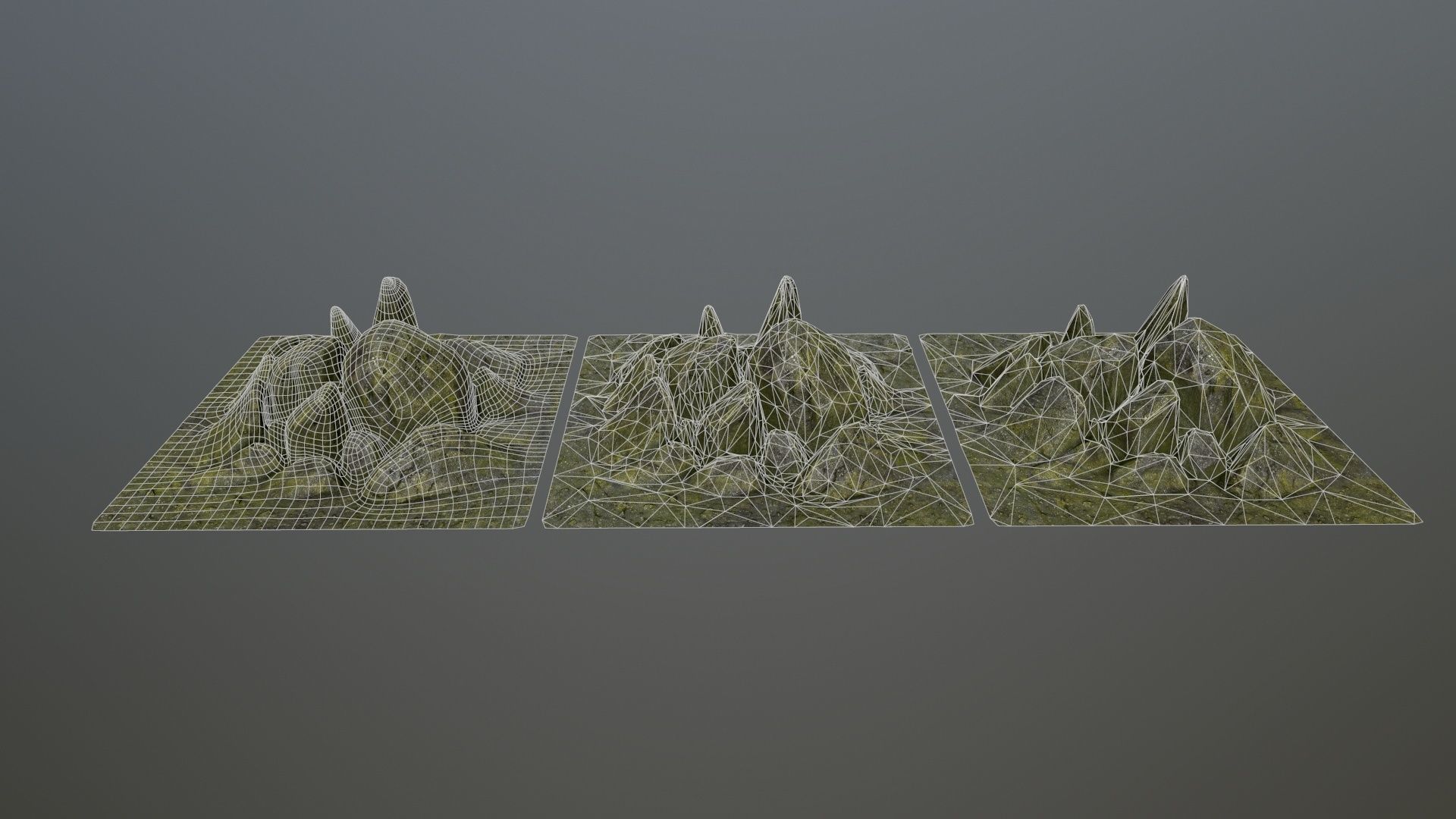 rocks mountain with grass on top Low-poly 3D model_11