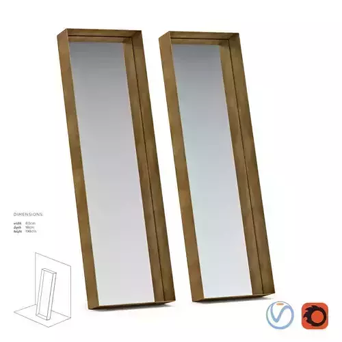 De Castelli Frame Mirror Low-poly 3D model