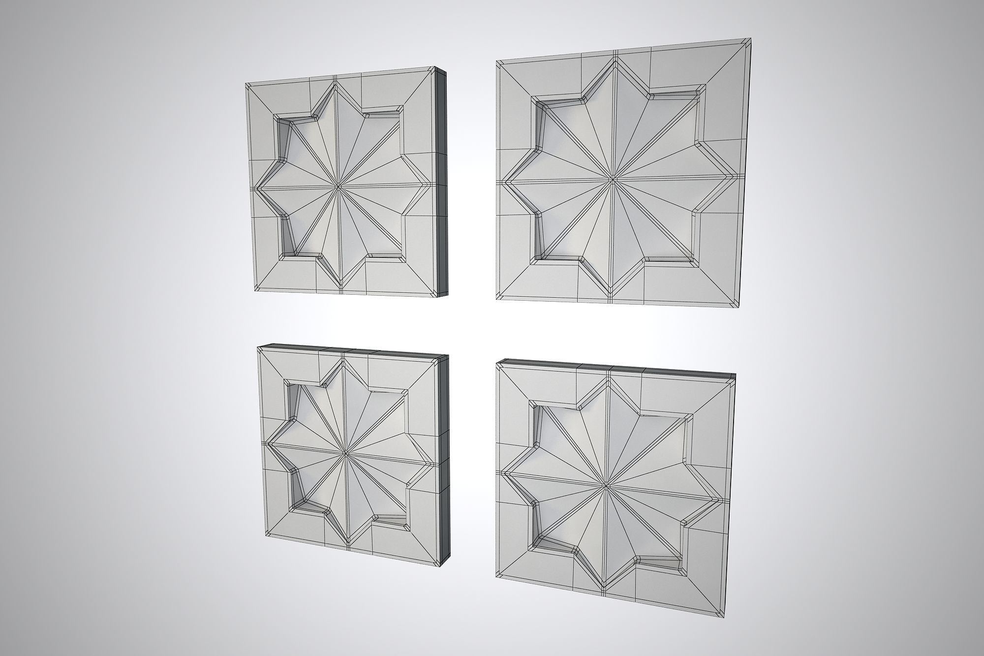 01 ARABIC PATTERN WALL Low-poly 3D model_7