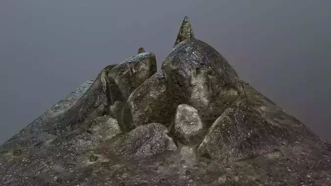 rocks mountain with on top