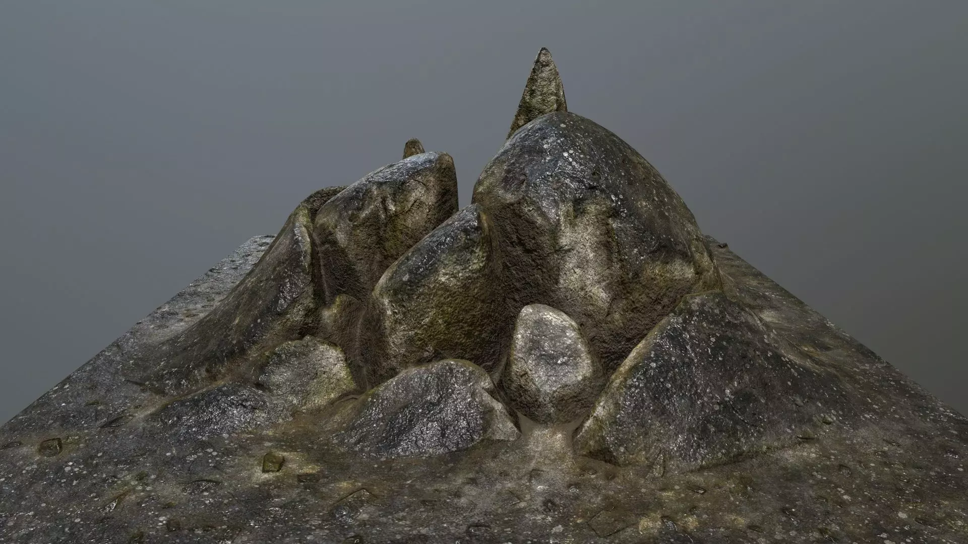 rocks mountain with on top Low-poly 3D model