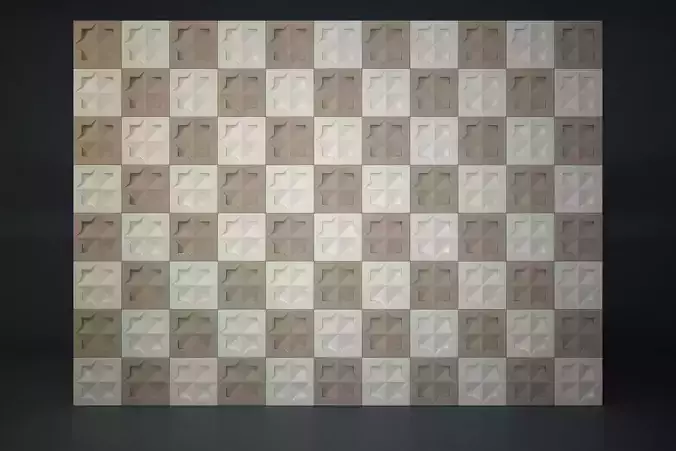 03 ARABIC PATTERN WALL Low-poly 3D model