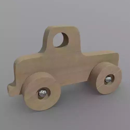 Wooden Car Toy 2 Low-poly 3D model