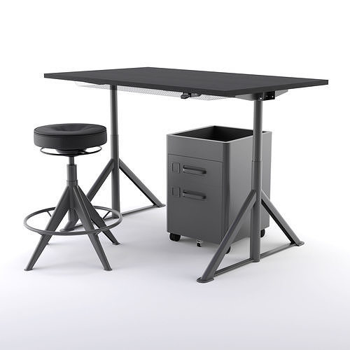 Table and chair Low-poly 3D model