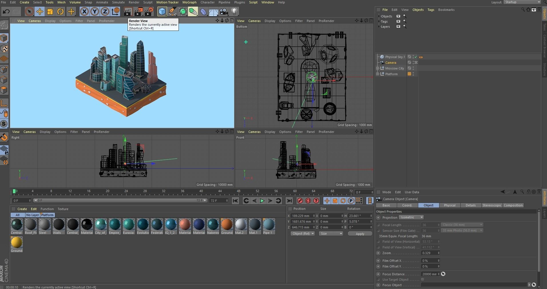 Cartoon Low Poly Moscow City  Low-poly 3D model_13