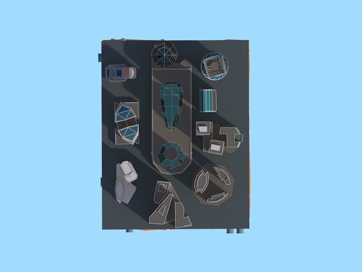Cartoon Low Poly Moscow City  Low-poly 3D model_5