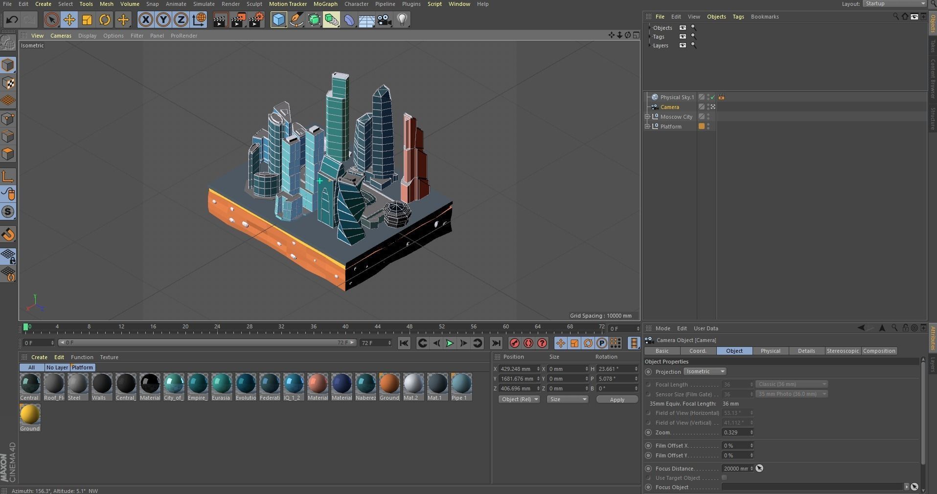 Cartoon Low Poly Moscow City  Low-poly 3D model_12