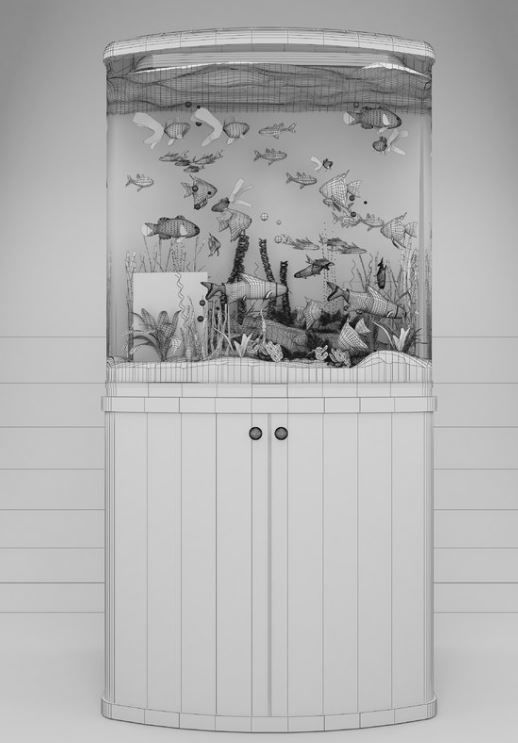 aquarium fish tank 3D model_5