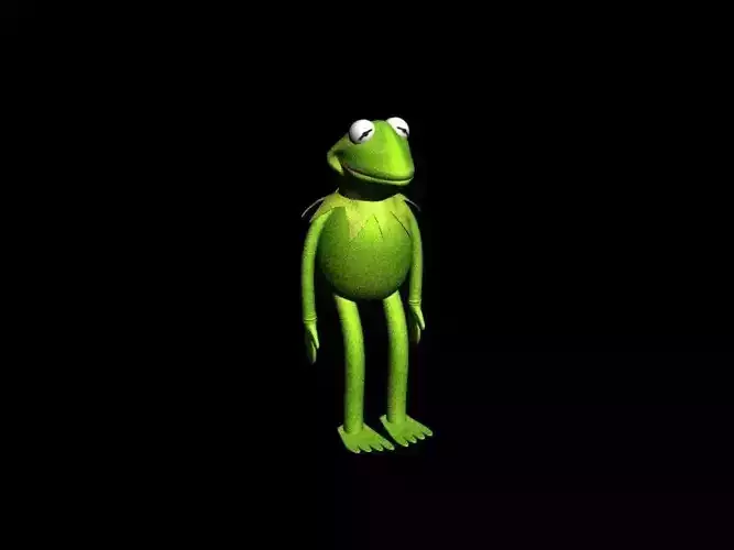 Kermit frog from muppets Low-poly 3D model
