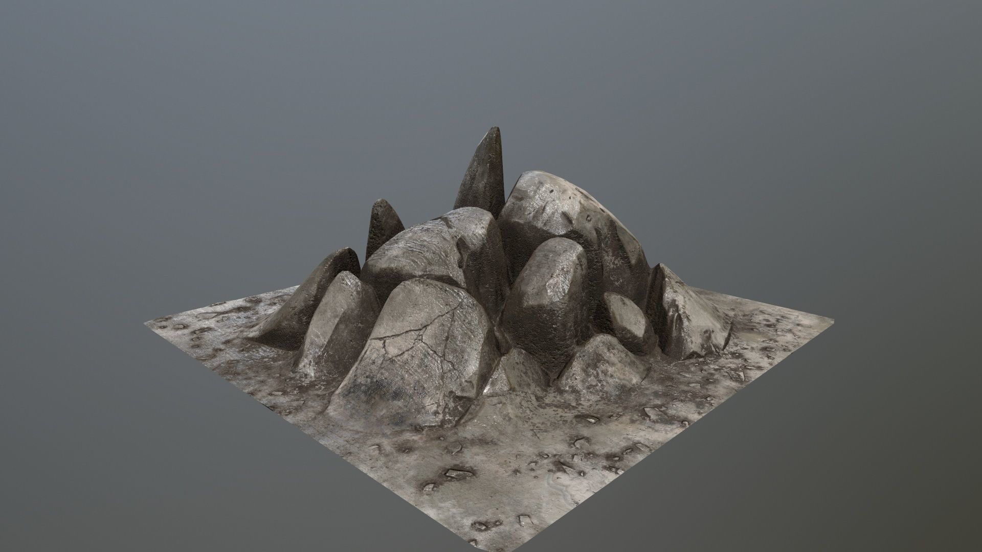 rocks set of on table Low-poly 3D model_8