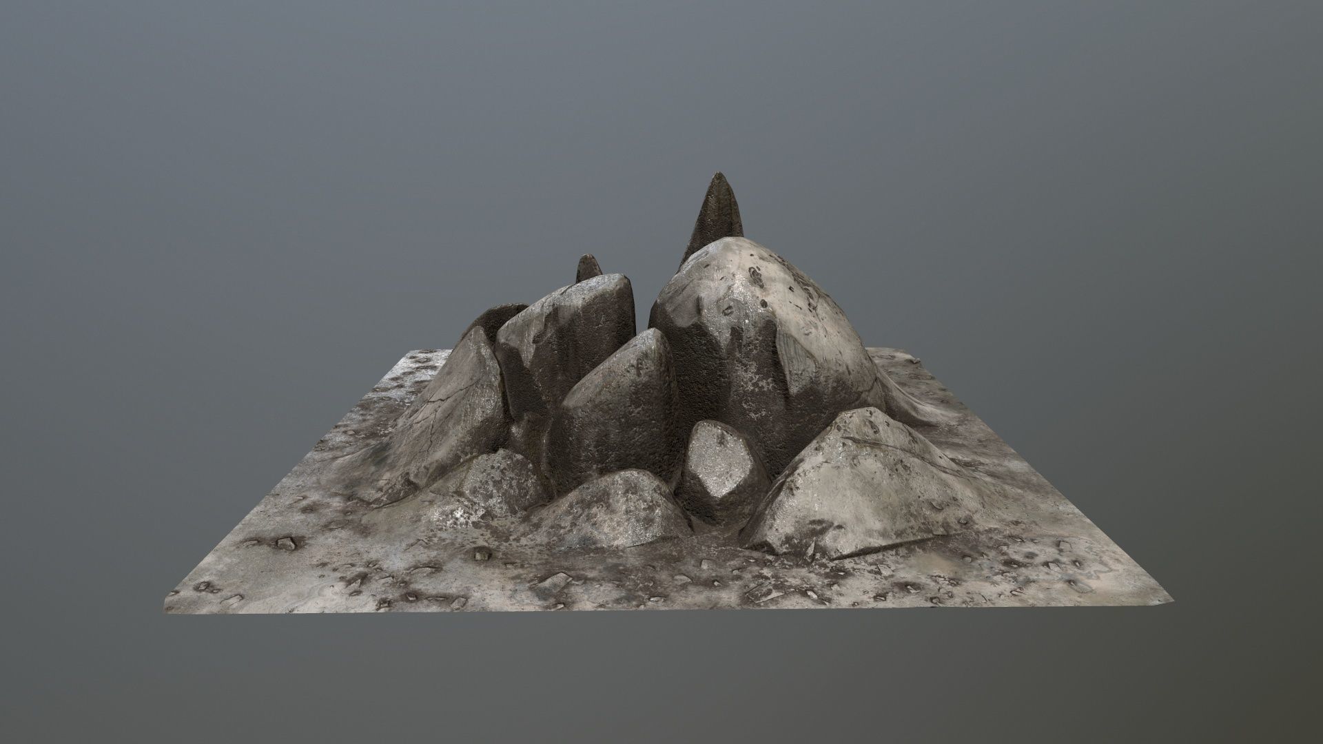 rocks set of on table Low-poly 3D model_7