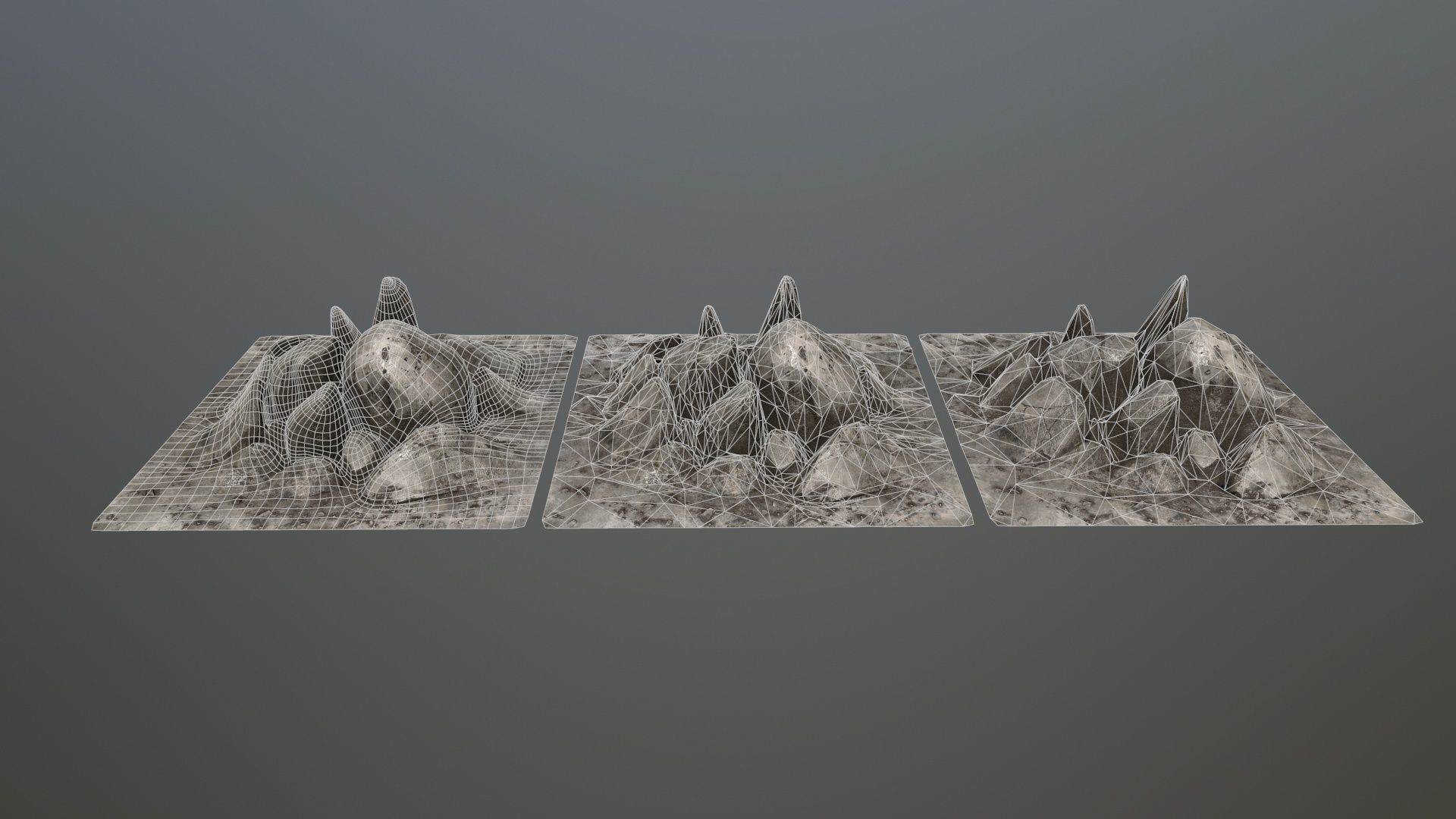 rocks set of on table Low-poly 3D model_11