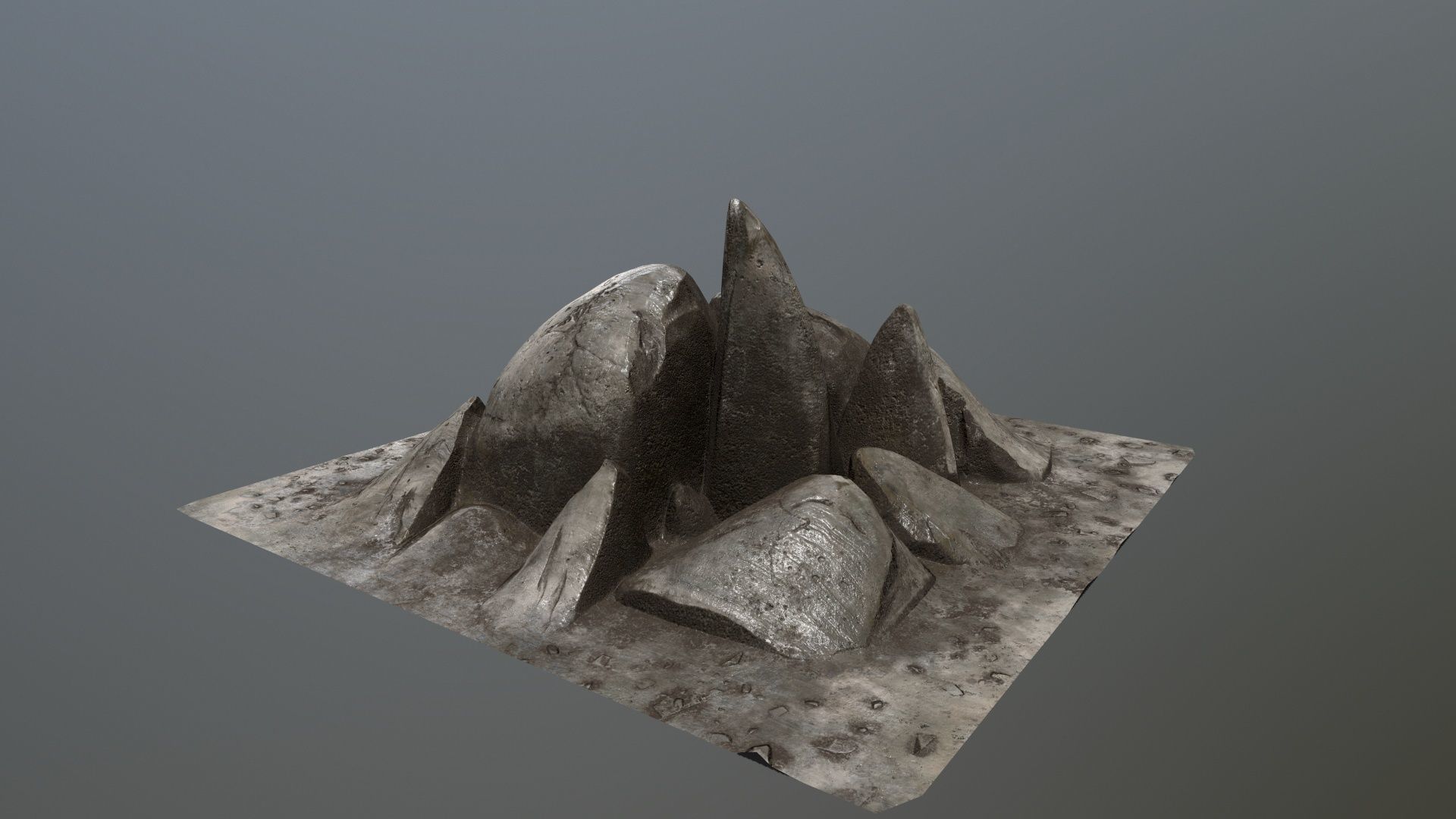 rocks set of on table Low-poly 3D model_4