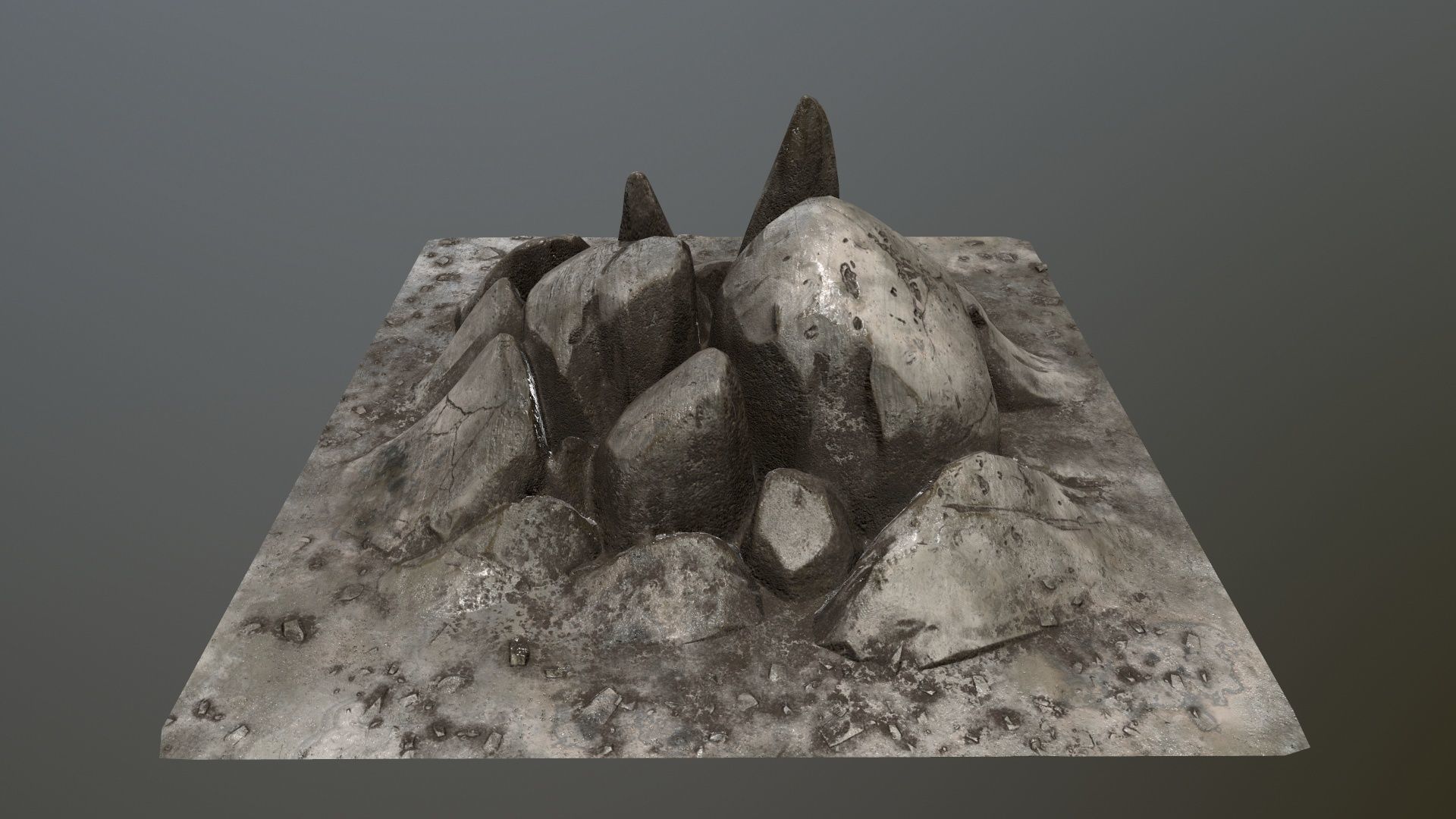 rocks set of on table Low-poly 3D model_9