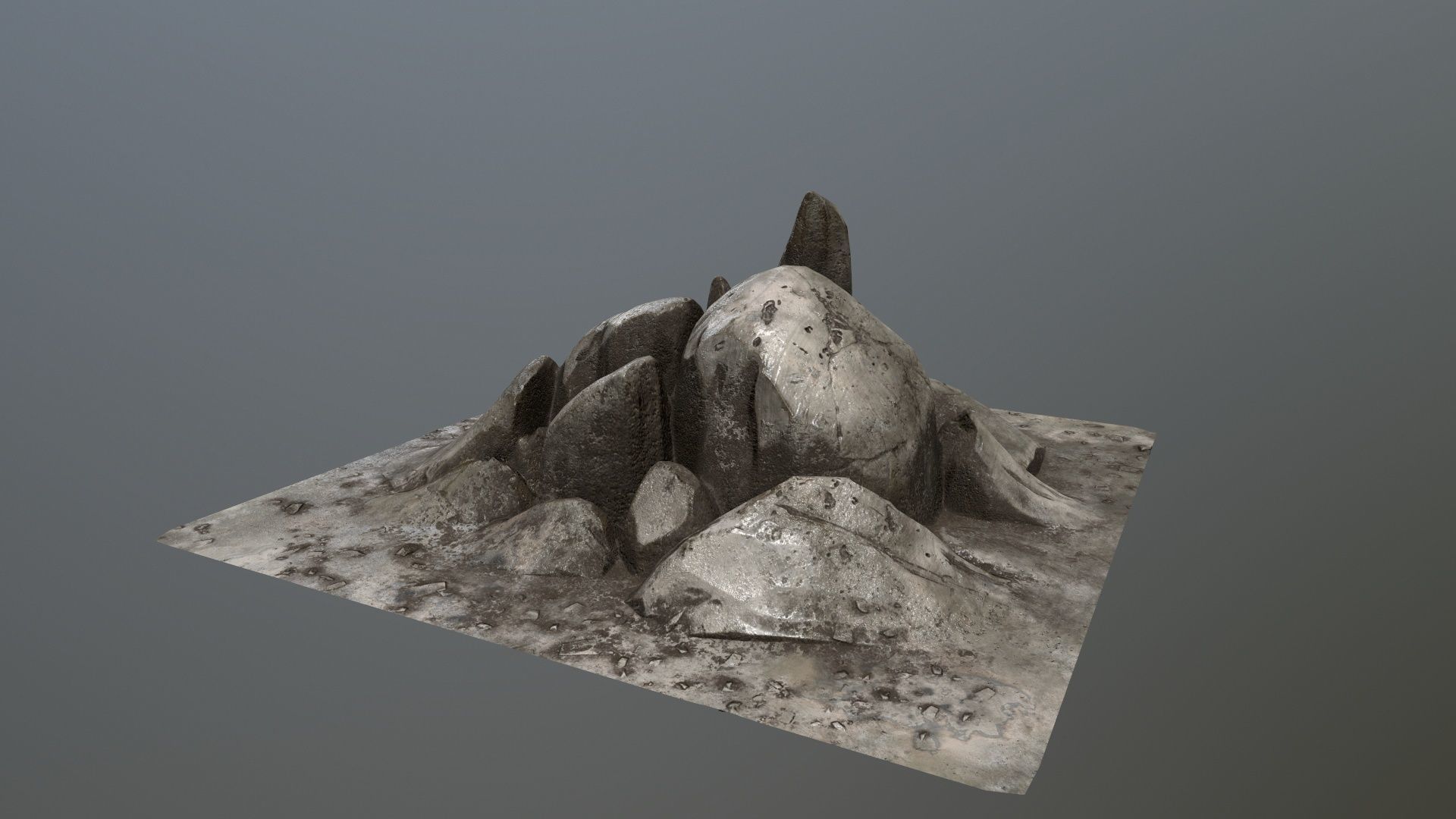 rocks set of on table Low-poly 3D model_6