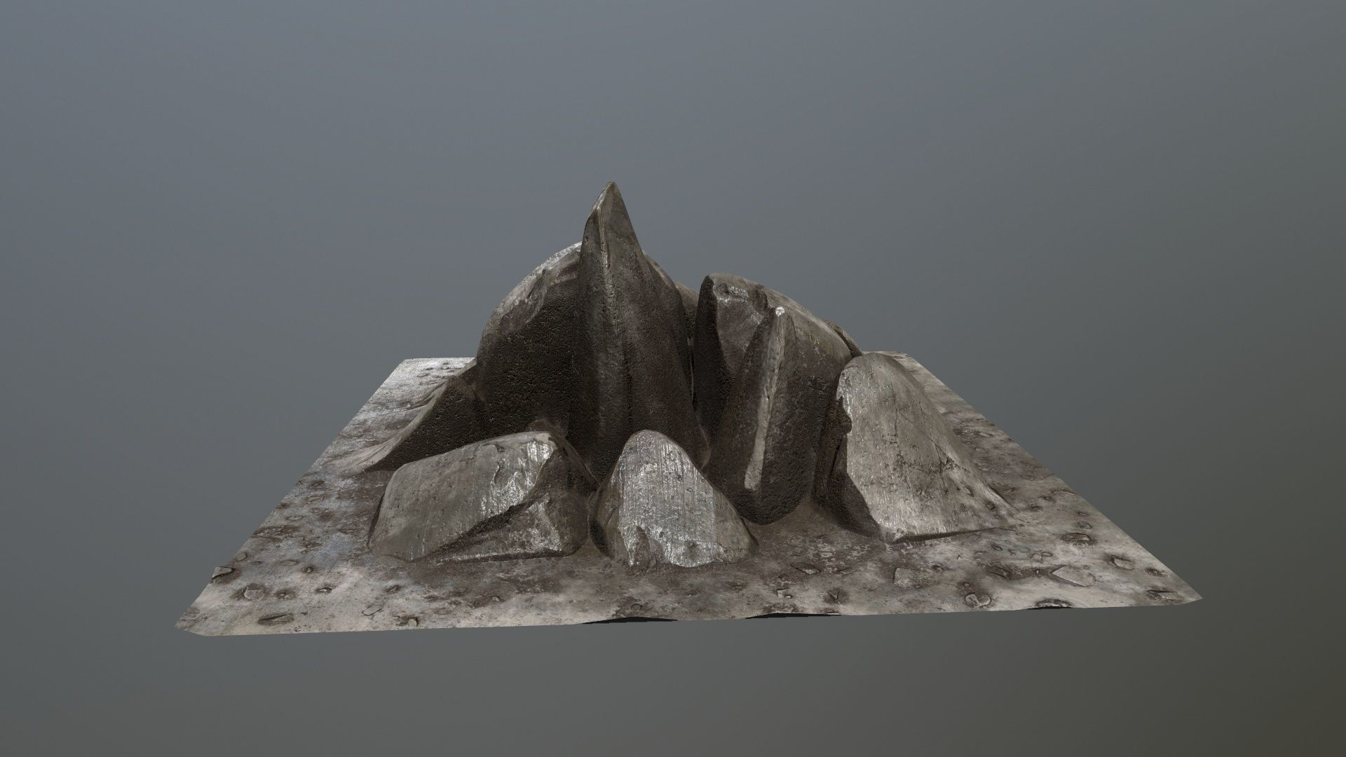 rocks set of on table Low-poly 3D model_3