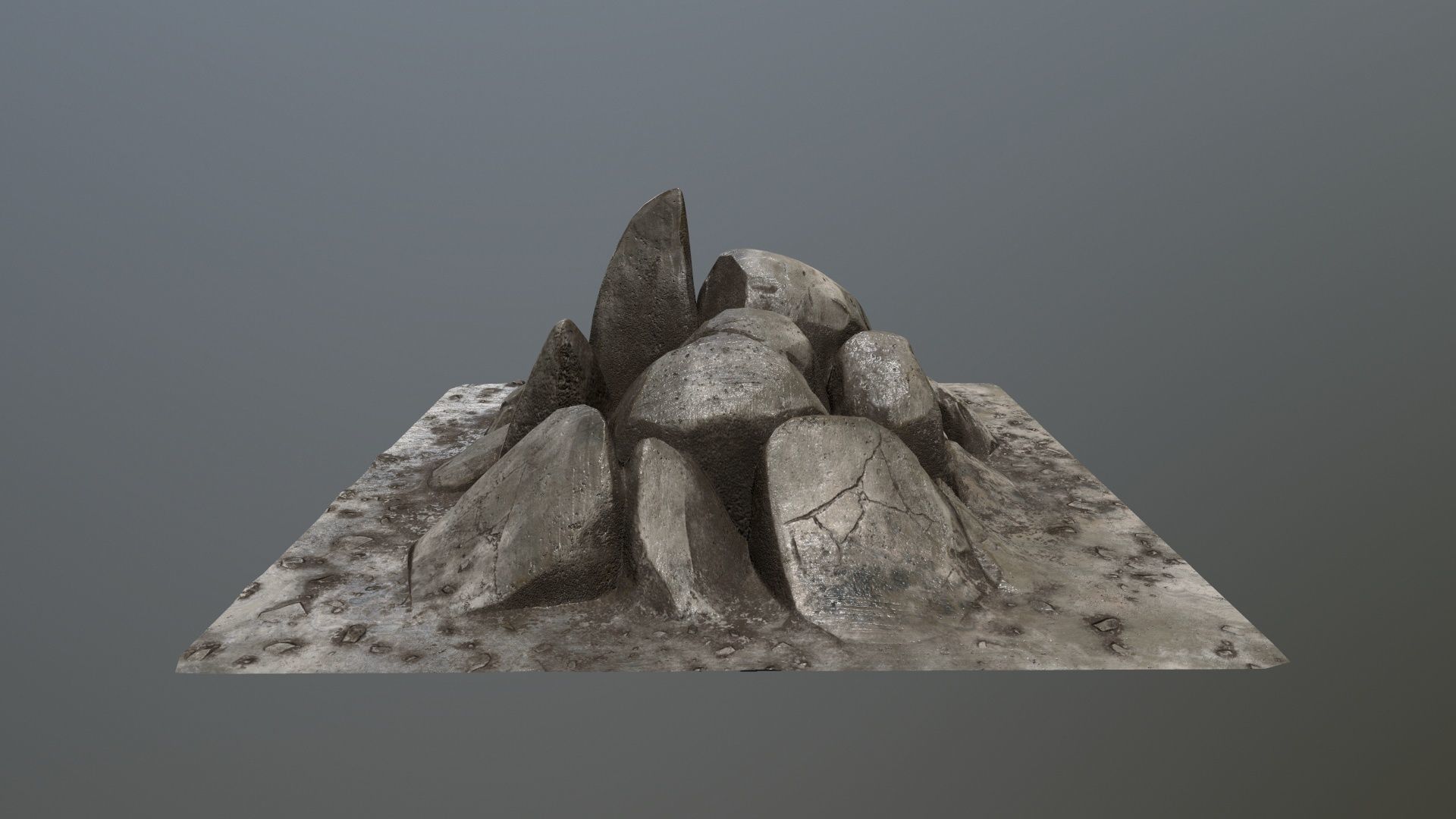 rocks set of on table Low-poly 3D model_1
