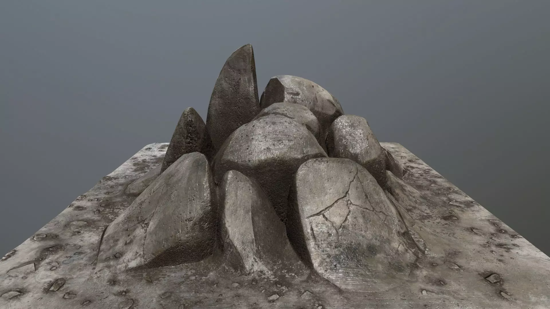 rocks set of on table Low-poly 3D model_0