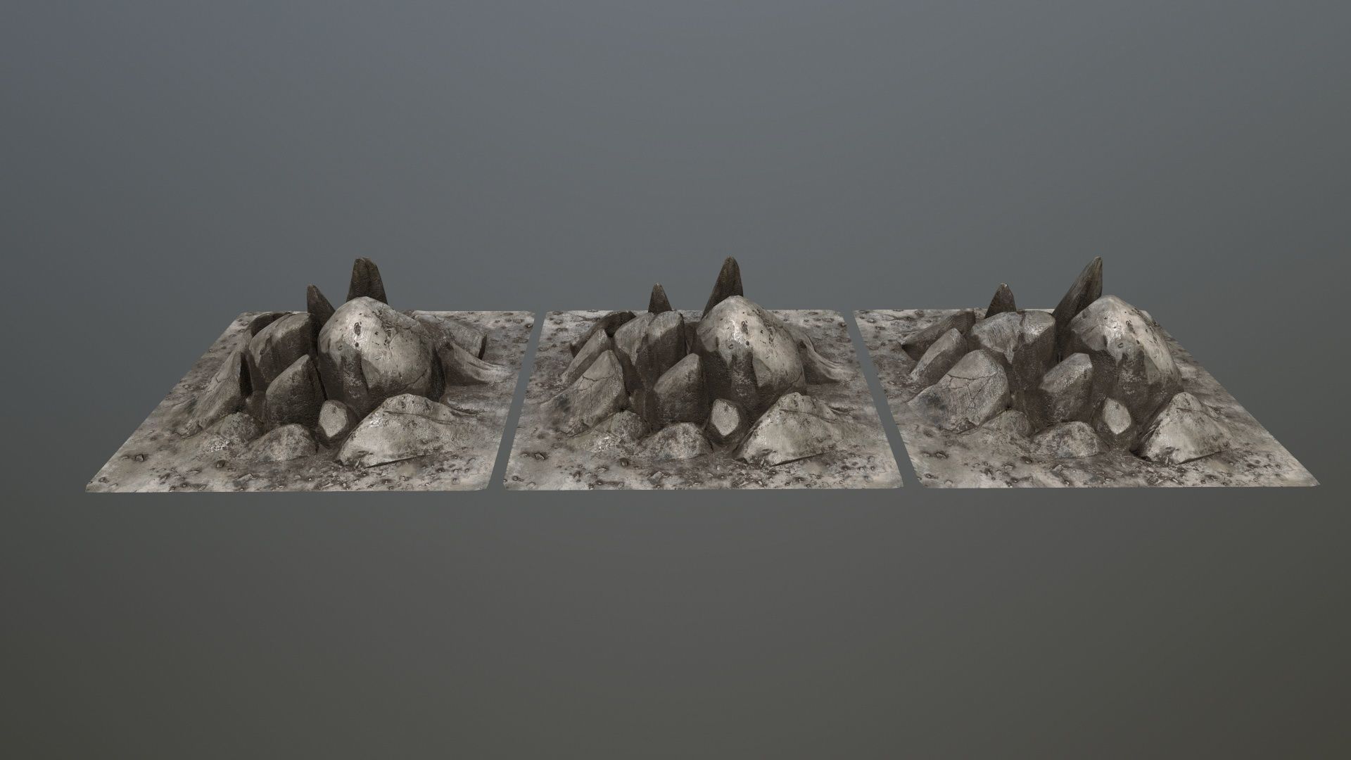 rocks set of on table Low-poly 3D model_10