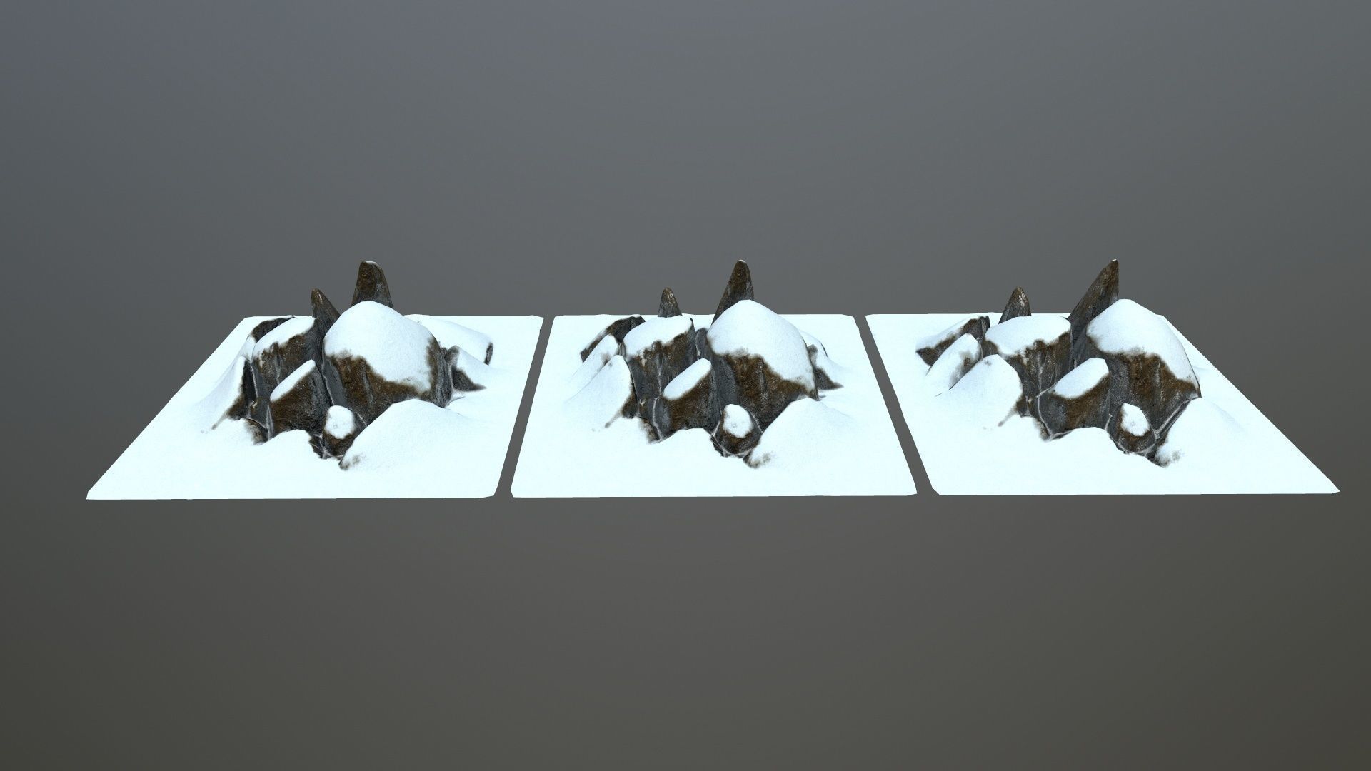 rocks mountain with snow Low-poly 3D model_9