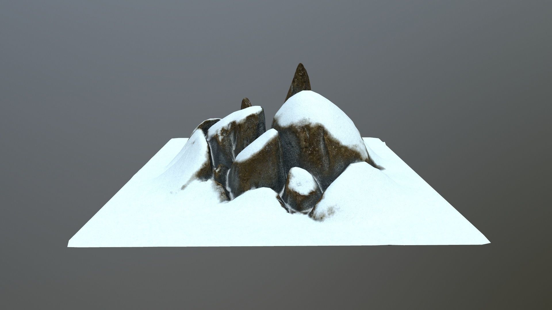 rocks mountain with snow Low-poly 3D model_1