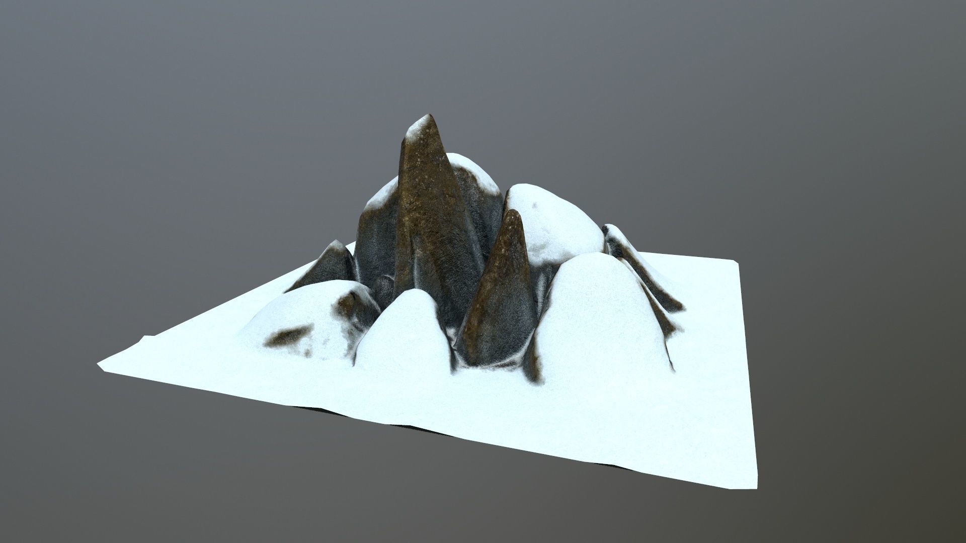 rocks mountain with snow Low-poly 3D model_4