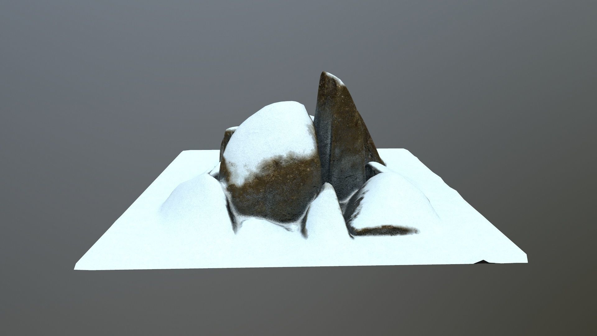 rocks mountain with snow Low-poly 3D model_7