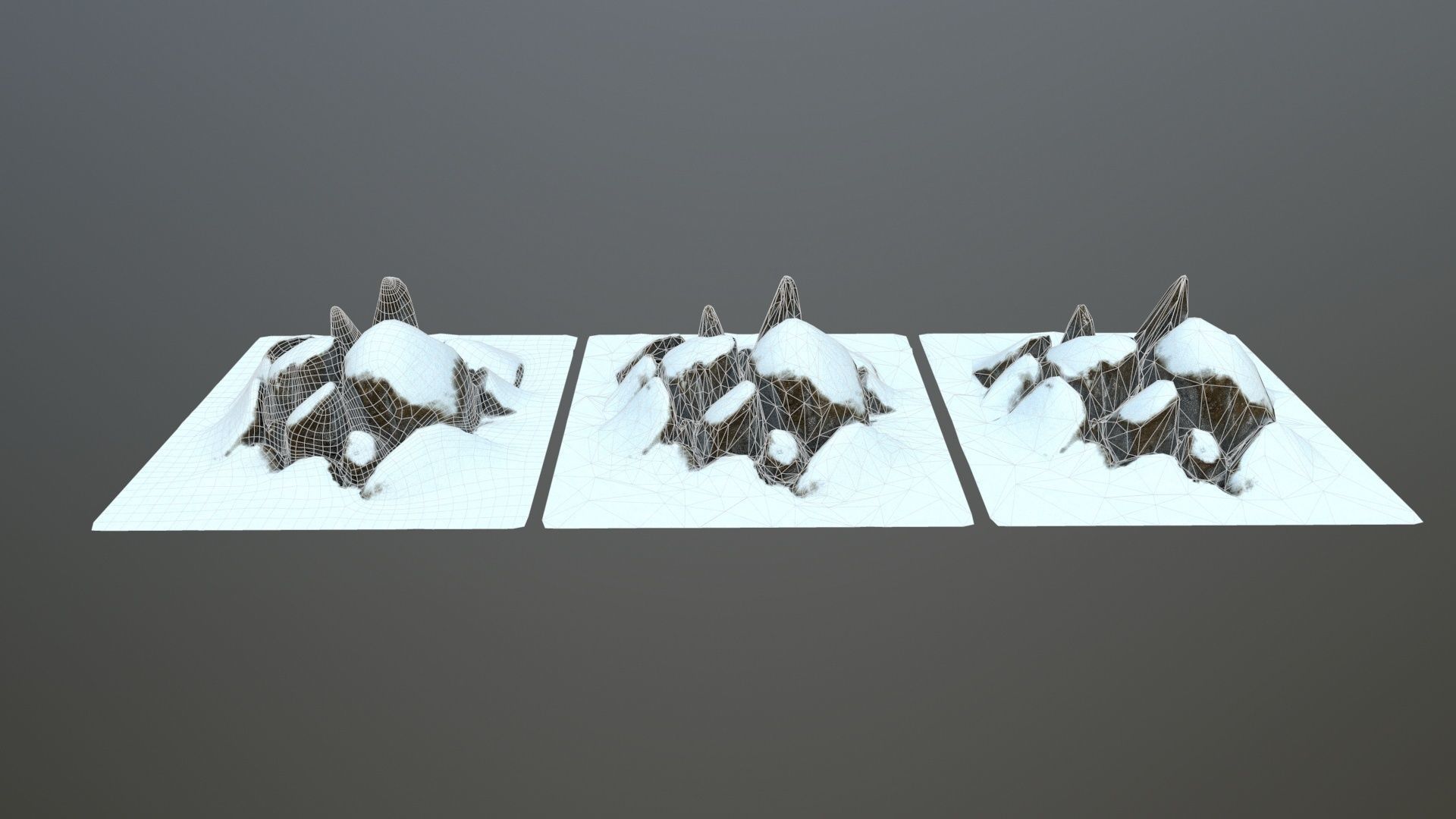 rocks mountain with snow Low-poly 3D model_10