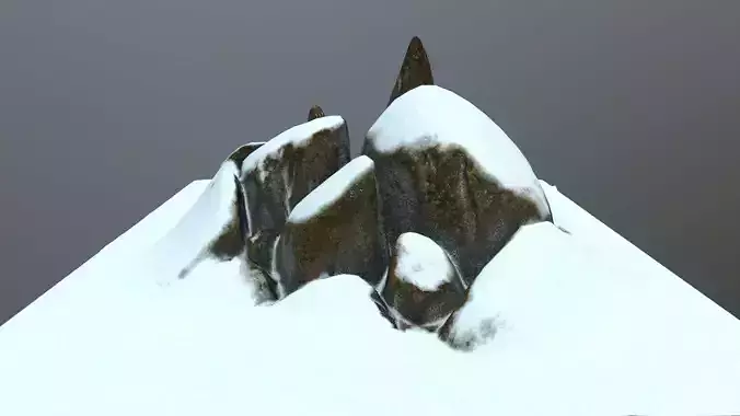 rocks mountain with snow