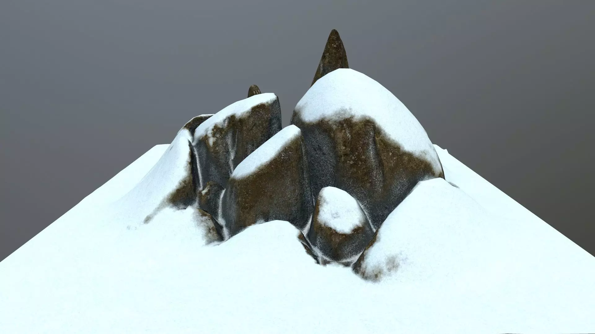 rocks mountain with snow Low-poly 3D model_0