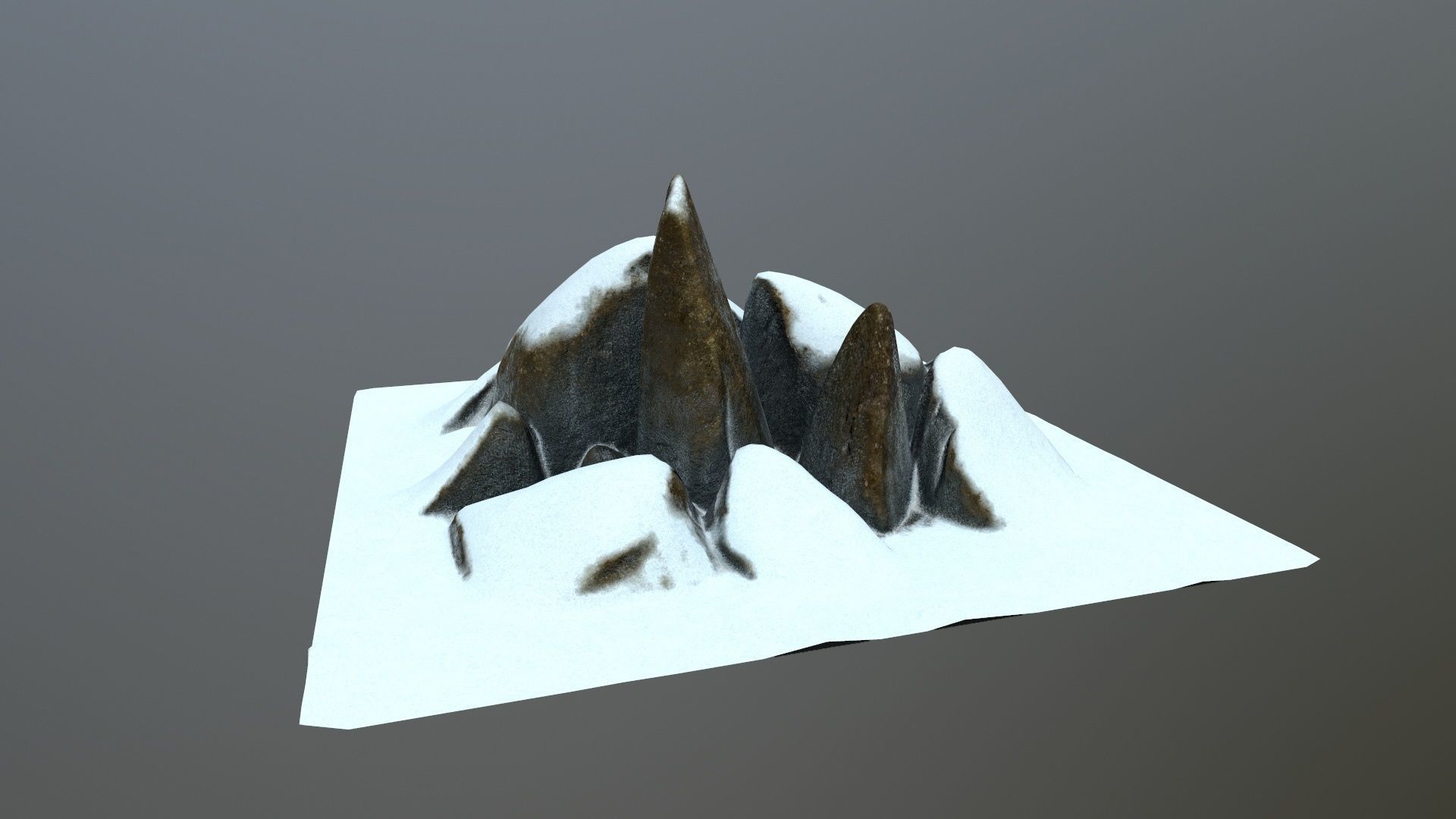 rocks mountain with snow Low-poly 3D model_5