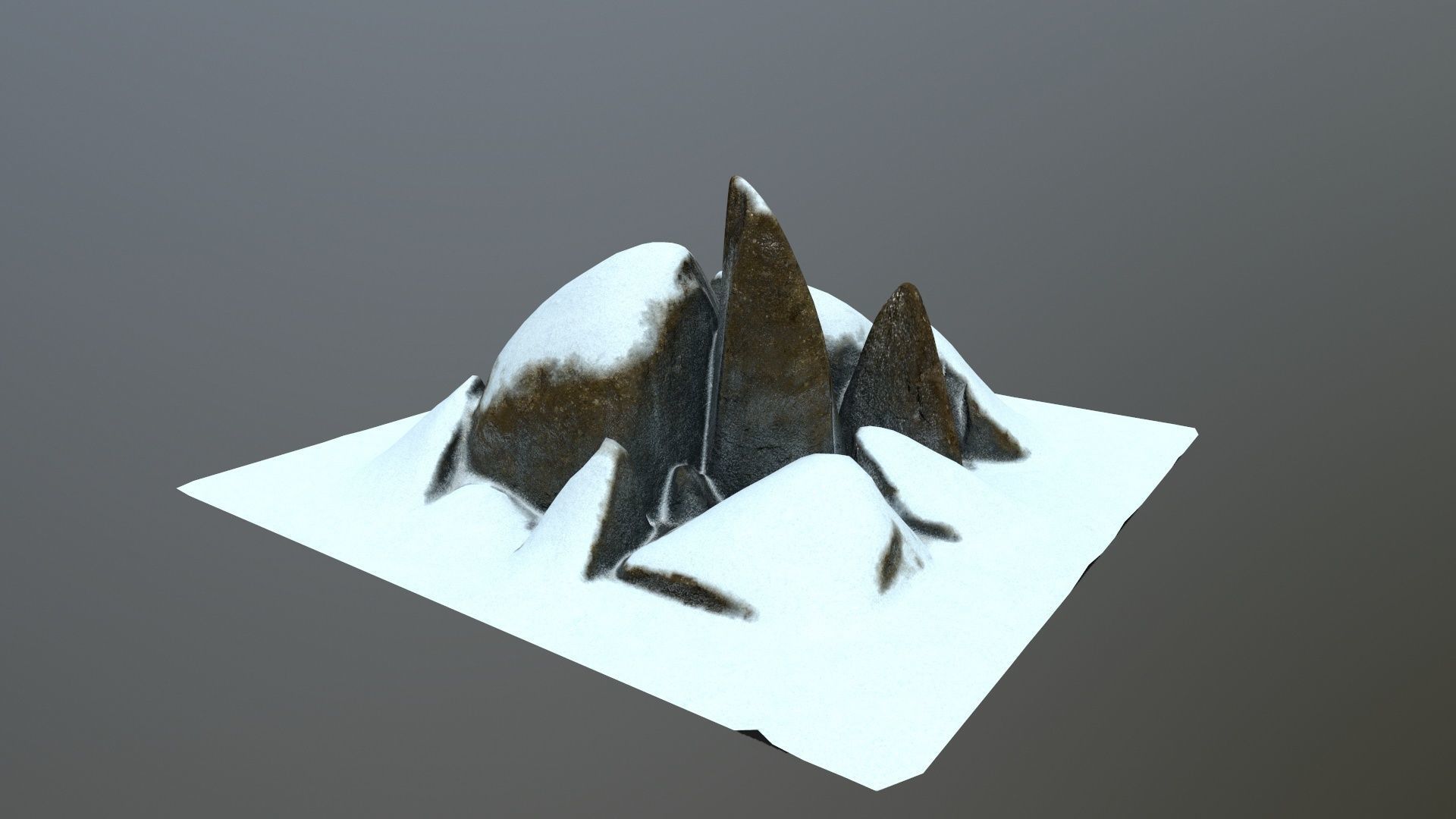rocks mountain with snow Low-poly 3D model_6