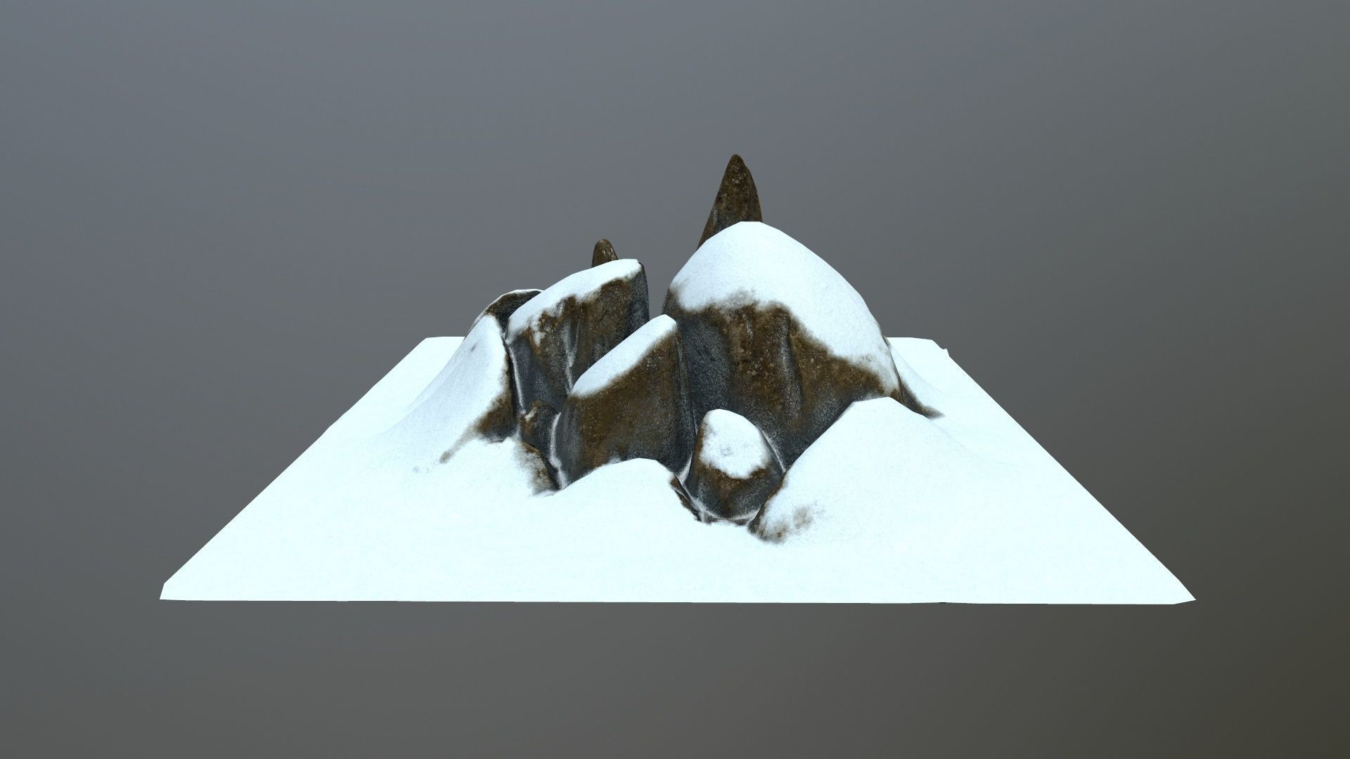 rocks mountain with snow Low-poly 3D model_8