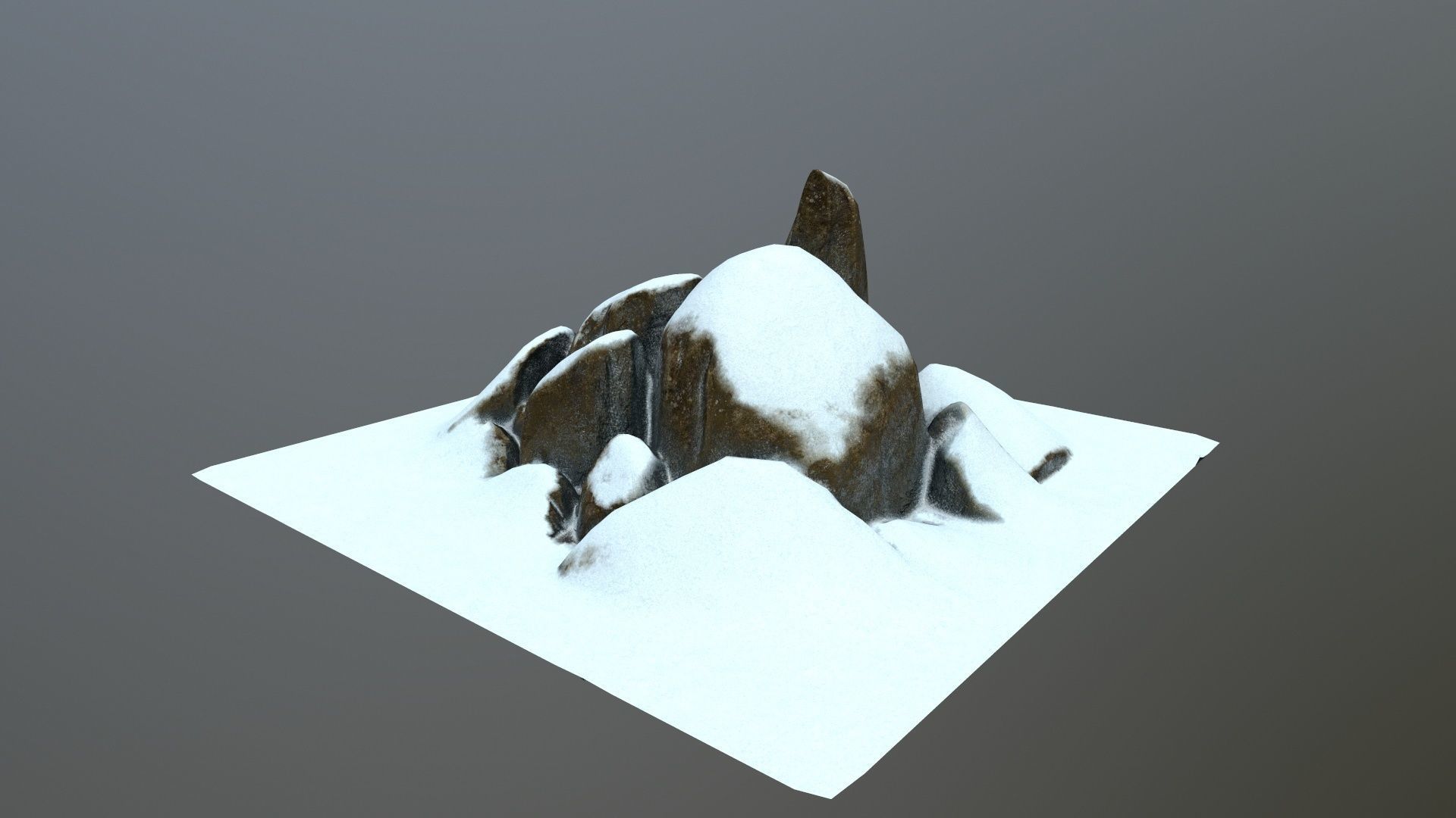 rocks mountain with snow Low-poly 3D model_11