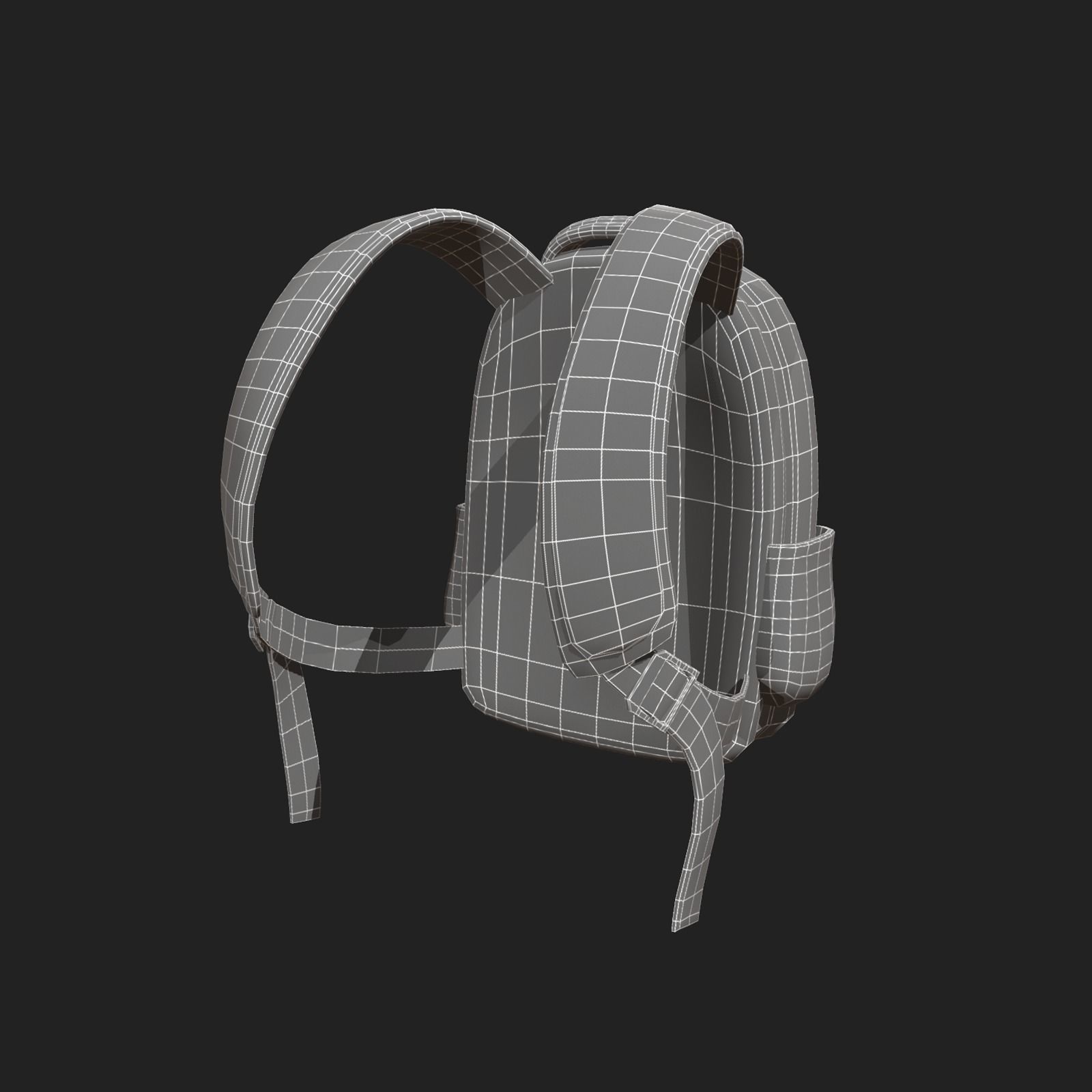Backpack human ver5 Low-poly 3D model_6