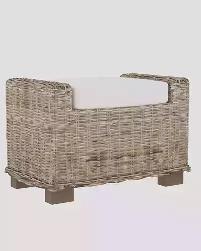 ottoman wicker bench with cushion