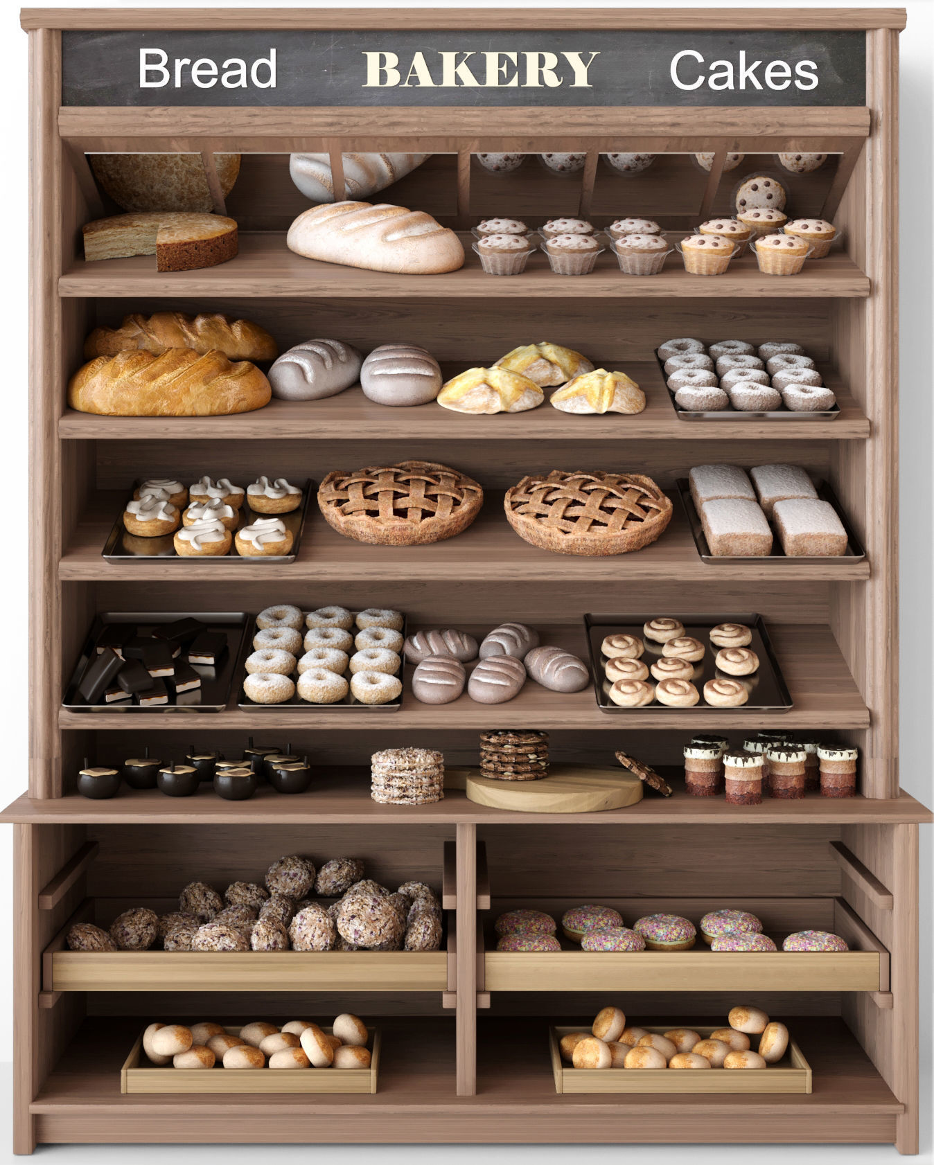 Bakery products 3D model_2