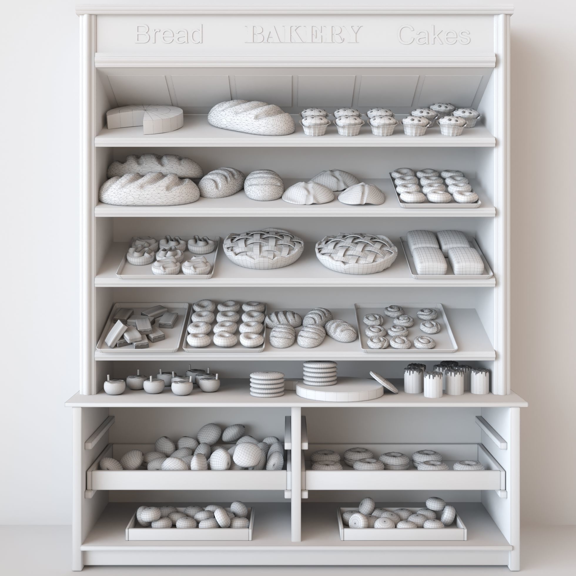 Bakery products 3D model_1