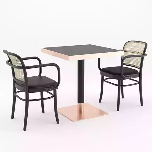 N 811 Chair and 2 Tables by THONET VIENNA  3D model