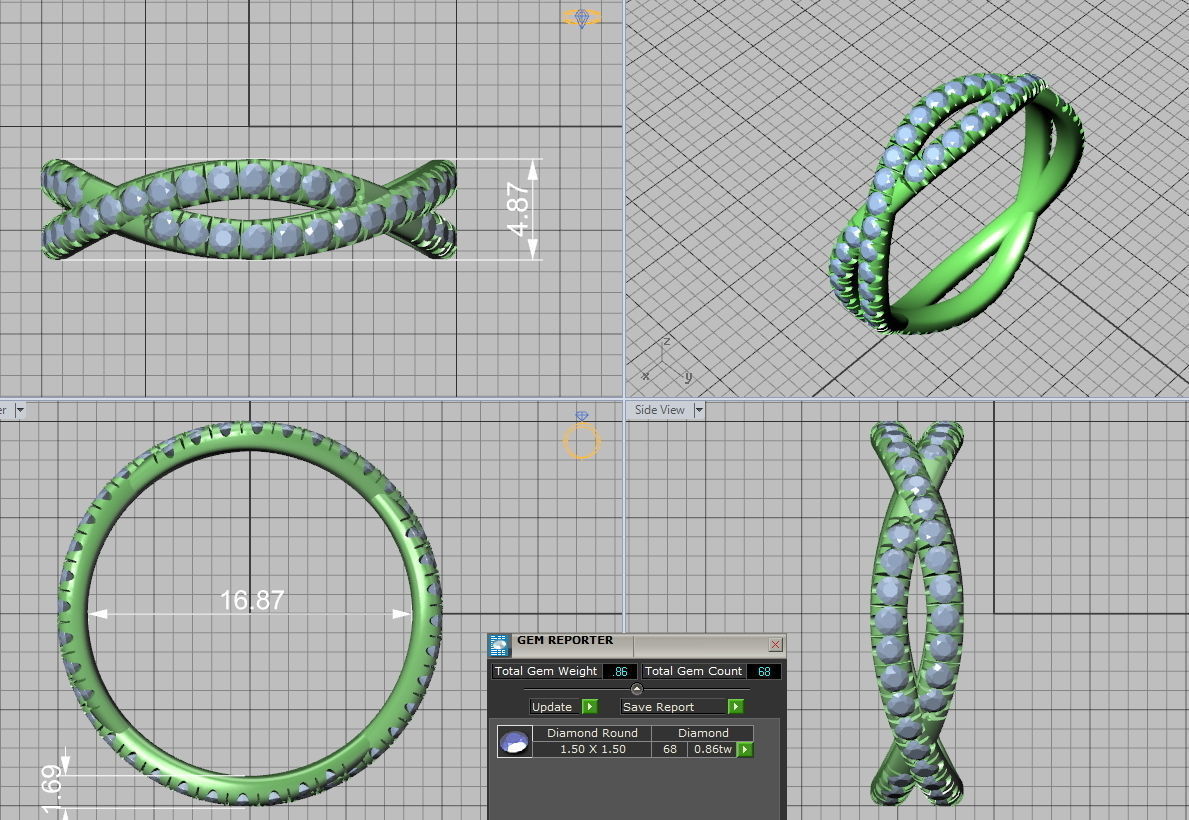 Gorgeous Rope style twisted Wedding band 3d model  3D print model_7