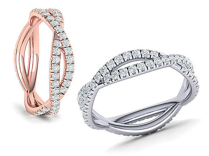 Gorgeous Rope style twisted Wedding band 3d model  3D print model