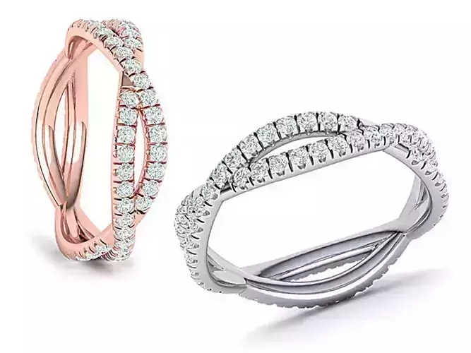 Gorgeous Rope style twisted Wedding band 3d model  3D print model