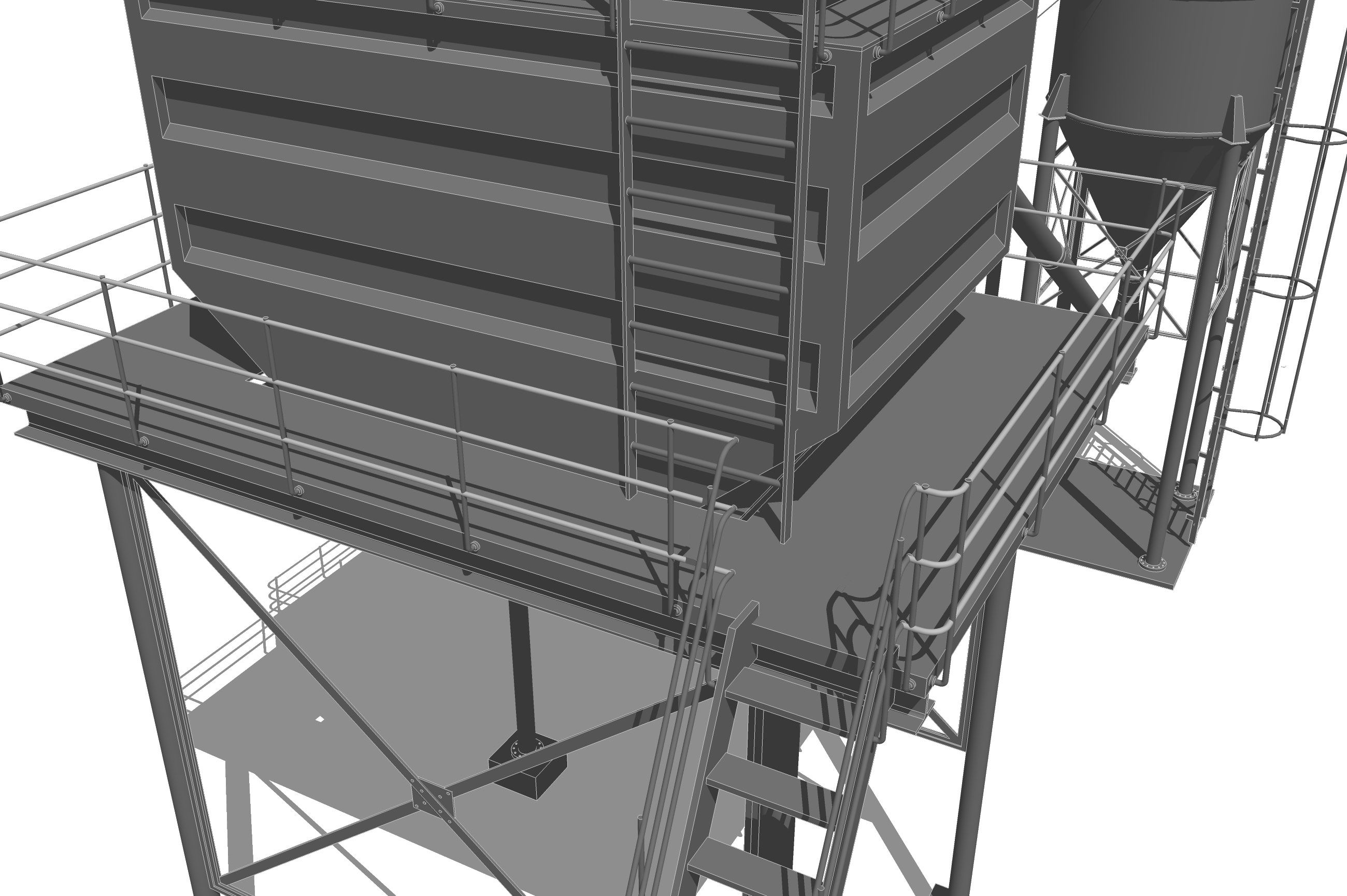 Cement silo hopper Low-poly 3D model_26